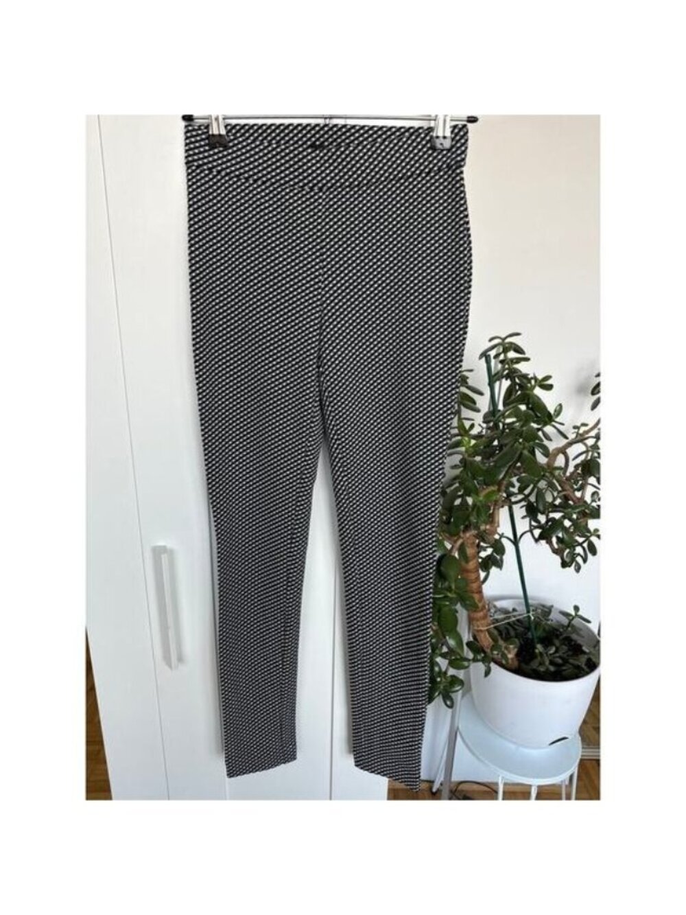 Theory Women's Black White Geo Adbelle K Claymont Skinny Pants, Size Small, EUC